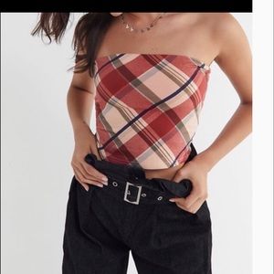 💕HOST  PICK💕 URBAN OUTFITTERS NWT PLAID TUBE TOP
